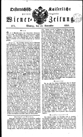 Wiener Zeitung 18211126 Seite: 1