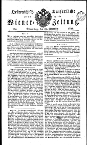 Wiener Zeitung 18211129 Seite: 1