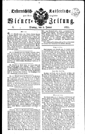 Wiener Zeitung 18220108 Seite: 1