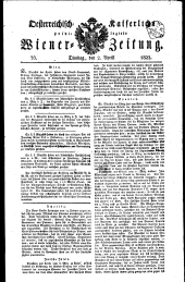 Wiener Zeitung 18220402 Seite: 1