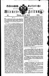 Wiener Zeitung 18220422 Seite: 1