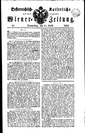 Wiener Zeitung 18220425 Seite: 1