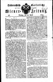 Wiener Zeitung 18220429 Seite: 1