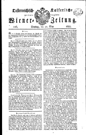 Wiener Zeitung 18220521 Seite: 1