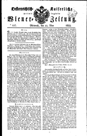 Wiener Zeitung 18220522 Seite: 1