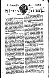 Wiener Zeitung 18220701 Seite: 1