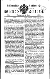 Wiener Zeitung 18220812 Seite: 1
