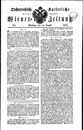 Wiener Zeitung 18220813 Seite: 1