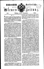 Wiener Zeitung 18220909 Seite: 1