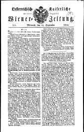 Wiener Zeitung 18220918 Seite: 1