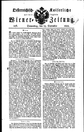 Wiener Zeitung 18220919 Seite: 1
