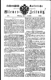 Wiener Zeitung 18221007 Seite: 1