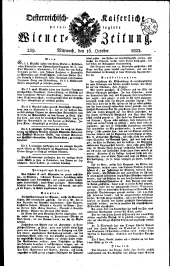 Wiener Zeitung 18221016 Seite: 1