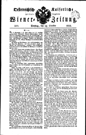 Wiener Zeitung 18221029 Seite: 1
