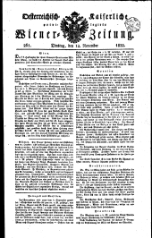 Wiener Zeitung 18221112 Seite: 1