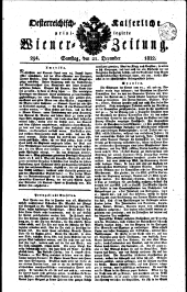 Wiener Zeitung 18221221 Seite: 1