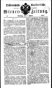 Wiener Zeitung 18230107 Seite: 1