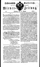 Wiener Zeitung 18230114 Seite: 1