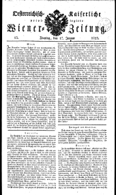 Wiener Zeitung 18230117 Seite: 1