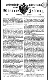 Wiener Zeitung 18230205 Seite: 1