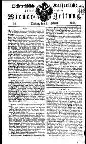 Wiener Zeitung 18230211 Seite: 1