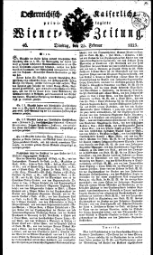 Wiener Zeitung 18230225 Seite: 1