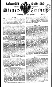 Wiener Zeitung 18230226 Seite: 1