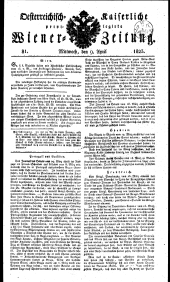 Wiener Zeitung 18230409 Seite: 1