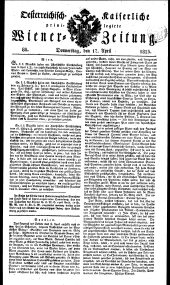 Wiener Zeitung 18230417 Seite: 1