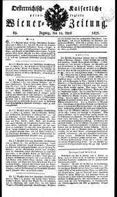 Wiener Zeitung 18230418 Seite: 1