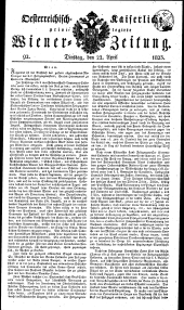 Wiener Zeitung 18230422 Seite: 1