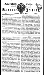 Wiener Zeitung 18230423 Seite: 1