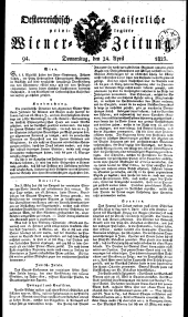 Wiener Zeitung 18230424 Seite: 1