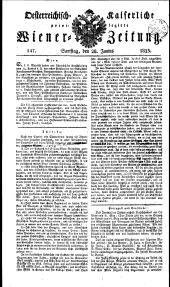 Wiener Zeitung 18230628 Seite: 1