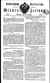 Wiener Zeitung 18230818 Seite: 1