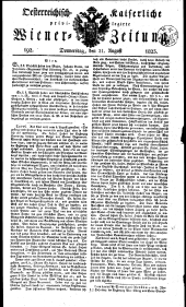 Wiener Zeitung 18230821 Seite: 1