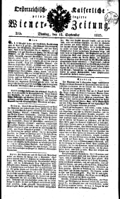 Wiener Zeitung 18230916 Seite: 1