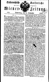 Wiener Zeitung 18230918 Seite: 1