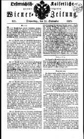 Wiener Zeitung 18230925 Seite: 1