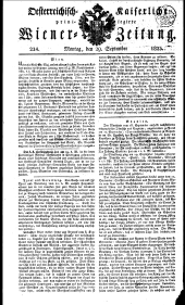 Wiener Zeitung 18230929 Seite: 1