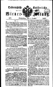 Wiener Zeitung 18231002 Seite: 1