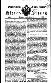 Wiener Zeitung 18231006 Seite: 1