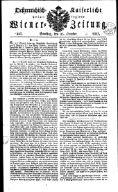 Wiener Zeitung 18231025 Seite: 1