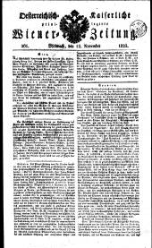 Wiener Zeitung 18231112 Seite: 1