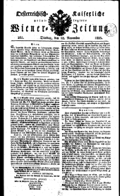 Wiener Zeitung 18231118 Seite: 1