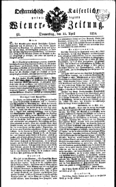 Wiener Zeitung 18240422 Seite: 1