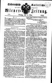 Wiener Zeitung 18240514 Seite: 1