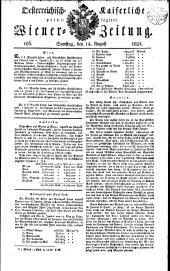 Wiener Zeitung 18240814 Seite: 1