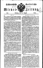 Wiener Zeitung 18240820 Seite: 1