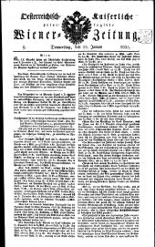 Wiener Zeitung 18250113 Seite: 1